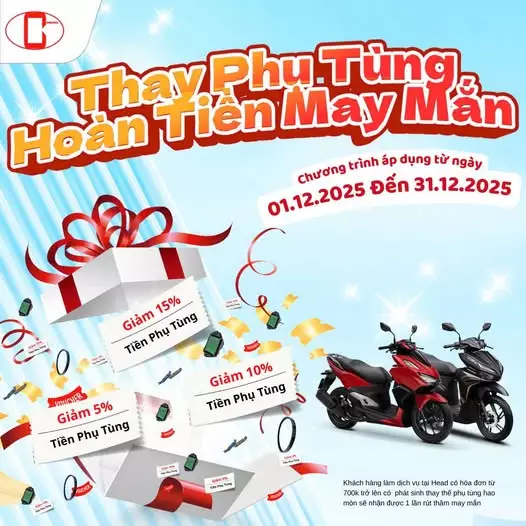 THAY PHỤ TÙNG - HOÀN TIỀN MAY MẮN